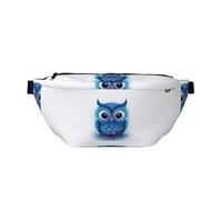 AMREWQYL blue owl(1) printed Crossbody Waist Pack Casual Chest Bag, Black, One Size