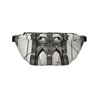 AMREWQYL Brooklyn Bridge printed Crossbody Waist Pack Casual Chest Bag, Black, One Size