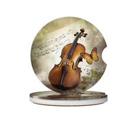 AMREWQYL Butterfly and Cello Printed Ceramic Coasters Absorbent Coasters Cute Car Accessories
