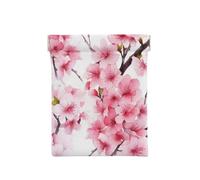AMREWQYL Cherry Blossom(1) printed Leather Popper Coin Case Portable Coin Organizer Bag, White, One Size, Coinpurse