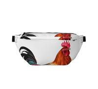 AMREWQYL Chicken Rooster printed Crossbody Waist Pack Casual Chest Bag, Black, One Size