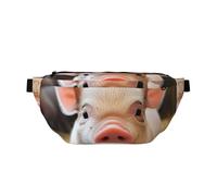 AMREWQYL Cute Pig printed Crossbody Waist Pack Casual Chest Bag, Black, One Size