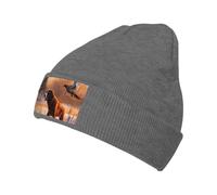 AMREWQYL Dog Catching Pheasant Printed Knitted Hat Warm Woolen Cap Neutral Beanies