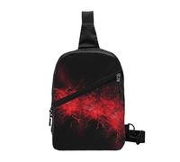 AMREWQYL Explosion Burst Red Black Printed Chest Package Chest Messenger Bag