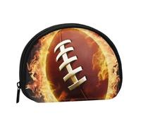 AMREWQYL Flaming American Football printed Shell storage bag Mini Storage Bag