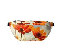 AMREWQYL Flower under the sun printed Crossbody Waist Pack Casual Chest Bag, Black, One Size