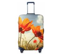 AMREWQYL Flower under the sun printed Suitcase Cover Washable Elastic luggage cover, Black, S