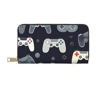 AMREWQYL Game Controller printed Leather Wallet Women's Travel Wallet Credit Card Wallet, White, One Size