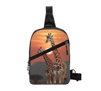 AMREWQYL Giraffe At Sunset Printed Chest Package Chest Messenger Bag