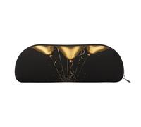 AMREWQYL Golden Balloon printed Pencil Bag Leather Pen Case Portable Stationery Pouch