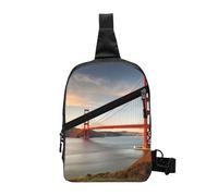 AMREWQYL Golden Gate Bridge Printed Chest Package Chest Messenger Bag