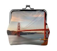 AMREWQYL Golden Gate Bridge printed Coin Purse Women's Leather Mini Coin bag Travel Wallet