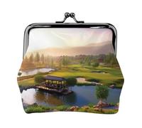 AMREWQYL Golf Resort Park printed Coin Purse Women's Leather Mini Coin bag Travel Wallet