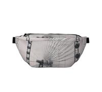 AMREWQYL Gray ferris wheel printed Crossbody Waist Pack Casual Chest Bag, Black, One Size