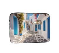 AMREWQYL Greece Street Printed Laptop Case Shockproof Portable Laptop Inner Bag