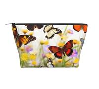 AMREWQYL Group of Butterflies printed Daily Storage bag Makeup Bag Travel Toiletry Bag, Black, One Size