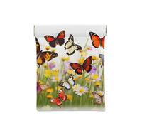 AMREWQYL Group of Butterflies printed Leather Popper Coin Case Portable Coin Organizer Bag, White, One Size, Coinpurse