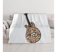AMREWQYL Guitar Design Printed Blanket Sofa Throw Blanket Double-Layer Blanket