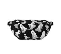 AMREWQYL Halloween Goth printed Crossbody Waist Pack Casual Chest Bag, Black, One Size