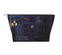 AMREWQYL Halloween Haunted printed Daily Storage bag Makeup Bag Travel Toiletry Bag, Black, One Size