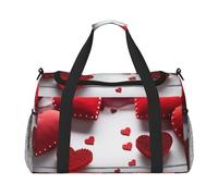 AMREWQYL Handmade Red Hearts printed Hand Travel Bag Casual luggage bag
