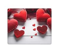 AMREWQYL Handmade Red Hearts Printed Mousepad 7x9in Washable Computer Mousepad