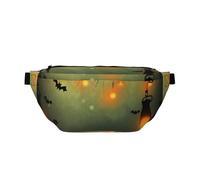 AMREWQYL Happy Halloween printed Crossbody Waist Pack Casual Chest Bag, Black, One Size