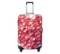 AMREWQYL Heart Shaped Floral Petals printed Suitcase Cover Washable Elastic luggage cover, Black, M