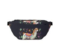 AMREWQYL Indian Alpaca printed Crossbody Waist Pack Casual Chest Bag, Black, One Size