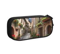AMREWQYL Italian Town Street printed pencase Pencil Bag Stationery storage box