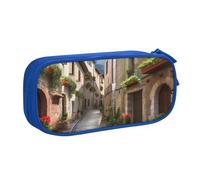 AMREWQYL Italian Town Street printed pencase Pencil Bag Stationery storage box