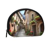 AMREWQYL Italian Town Street printed Shell storage bag Mini Storage Bag