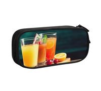 AMREWQYL Juice on the wooden board printed pencase Pencil Bag Stationery storage box