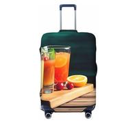 AMREWQYL Juice on the wooden board printed Suitcase Cover Washable Elastic luggage cover, Black, M