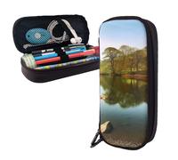 AMREWQYL Lake District National Park printed Leather Pencil Case storage pouch