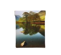AMREWQYL Lake District National Park printed Leather Popper Coin Case Portable Coin Organizer Bag, White, One Size, Coinpurse
