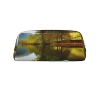AMREWQYL Lake District National Park printed Pencil Bag 3D leather zipper pen case
