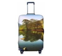 AMREWQYL Lake District National Park printed Suitcase Cover Washable Elastic luggage cover, Black, S