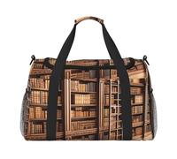 AMREWQYL Library Bookcase printed Hand Travel Bag Casual luggage bag
