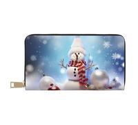 AMREWQYL Merry Christmas1 printed Leather Wallet Women's Travel Wallet Credit Card Wallet, White, One Size