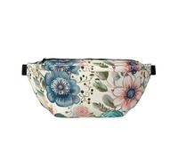 AMREWQYL Modern Bohemia Flower printed Crossbody Waist Pack Casual Chest Bag, Black, One Size