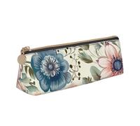 AMREWQYL Modern Bohemia Flower printed Leather Pencil Case Portable Stationery Pouch