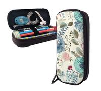 AMREWQYL Modern Bohemia Flower printed Leather Pencil Case storage pouch