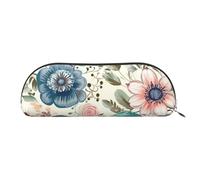 AMREWQYL Modern Bohemia Flower printed Pencil Bag Leather Pen Case Portable Stationery Pouch