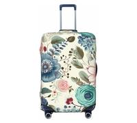 AMREWQYL Modern Bohemia Flower printed Suitcase Cover Washable Elastic luggage cover, Black, L