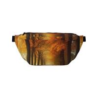 AMREWQYL Morning grove printed Crossbody Waist Pack Casual Chest Bag, Black, One Size