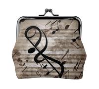 AMREWQYL Music Note printed Coin Purse Women's Leather Mini Coin bag Travel Wallet