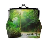 AMREWQYL Natural jungle scenery printed Coin Purse Women's Leather Mini Coin bag Travel Wallet