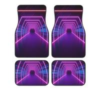 AMREWQYL Neon Lights Tunnel Printed Car Foot Mat Four-Piece Set Universal Car Accessories