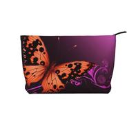 AMREWQYL Nice Butterfly printed Corduroy Makeup Bag Travel Toiletry Bag Cosmetic Bag Clutch Bag, Black, One Size